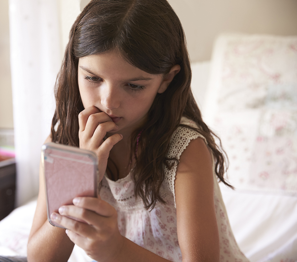 Young girl cyberbullied on social media