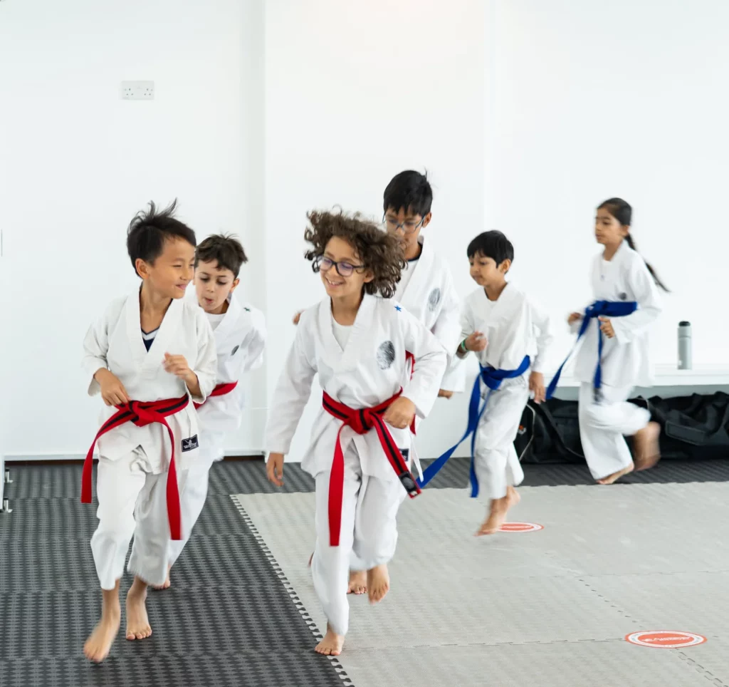 Kids learning martial arts
